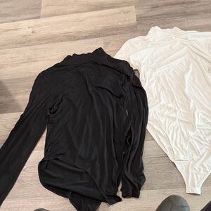 Long Sleeve Turtleneck Bodysuit - Black